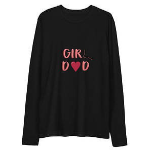 "Girl Dad" w/ Heart Long Sleeve Fitted Crew