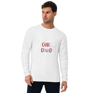 "Girl Dad" w/ Soccer Ball Long Sleeve Fitted Crew