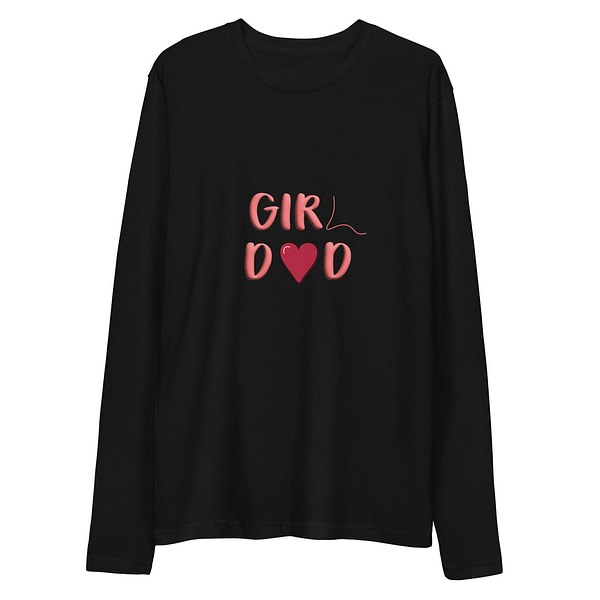 "Girl Dad" w/ Heart Long Sleeve Fitted Crew