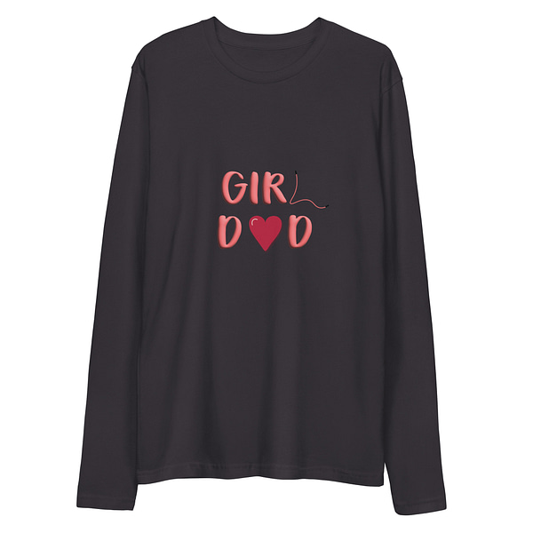 "Girl Dad" w/ Heart Long Sleeve Fitted Crew - Image 2