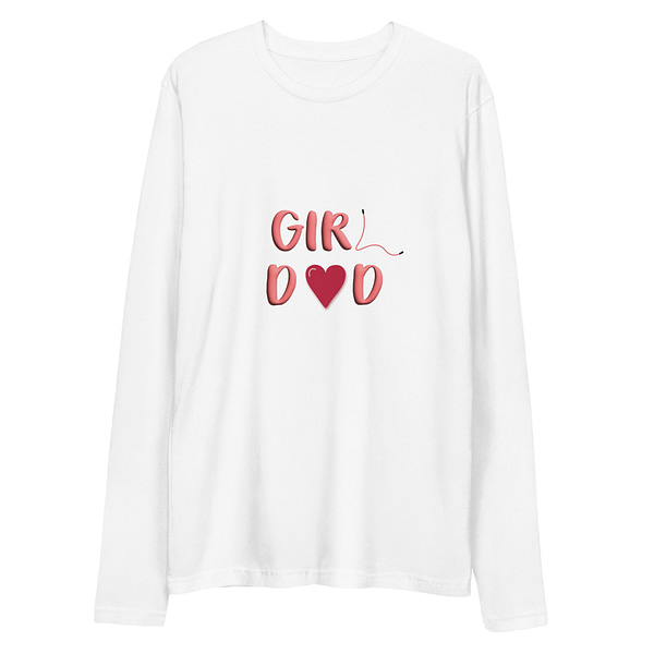 "Girl Dad" w/ Heart Long Sleeve Fitted Crew - Image 3