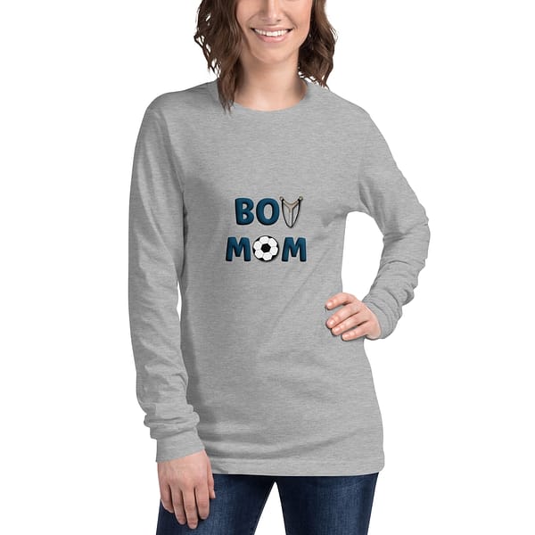 "Boy Mom" w/ Soccer Ball Unisex Long Sleeve Tee