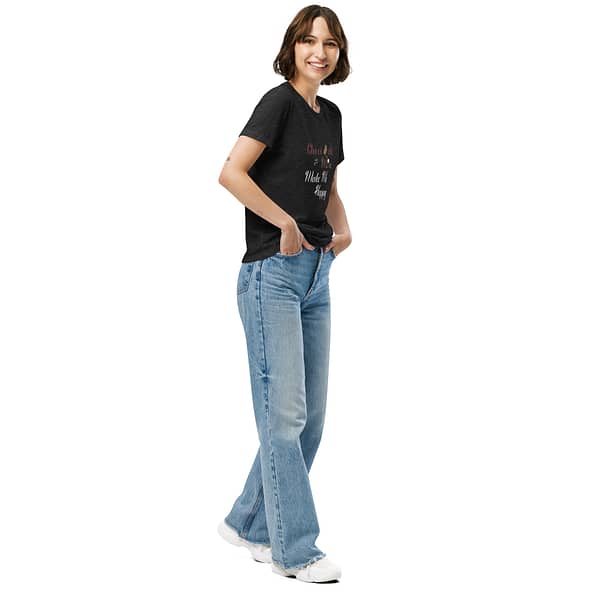 "Chocolate & Wine Make Me Happy" Women’s relaxed tri-blend t-shirt - Image 2